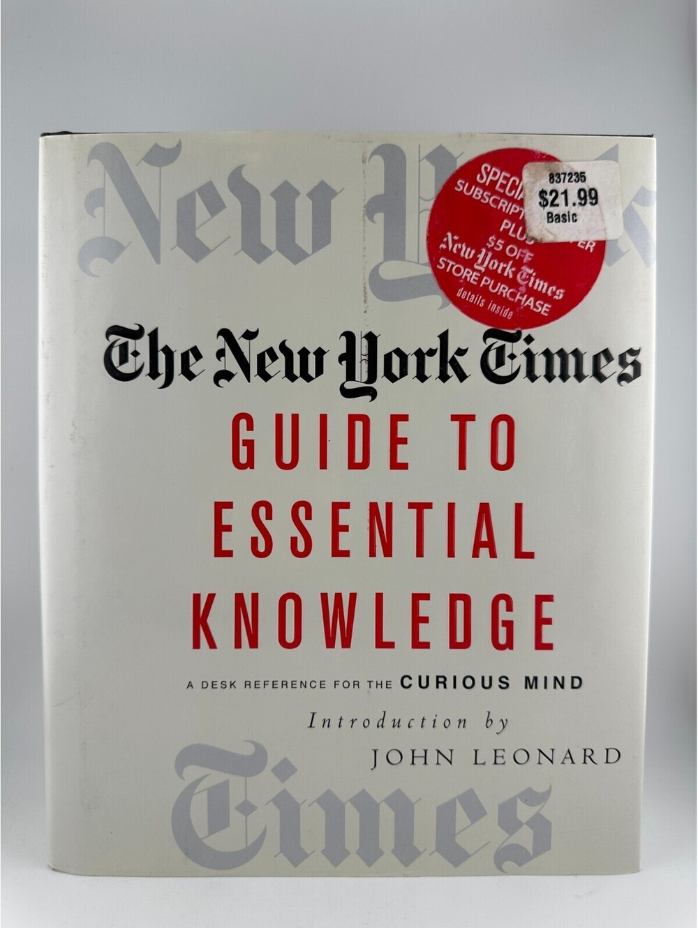 NY Times Guide Essential Knowledge 2004 1st Edition HC
